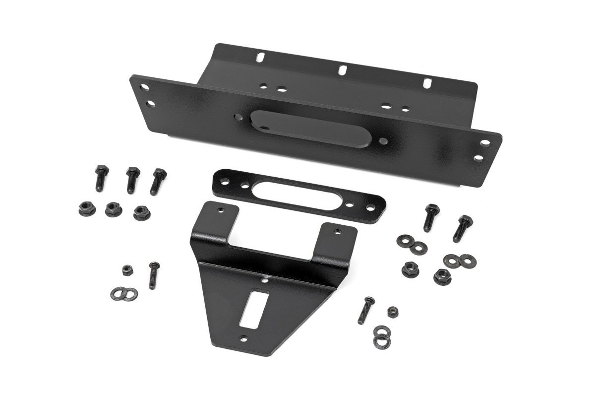 Polaris Ranger 800 XP EPS LE Winch Mount - Rough Country - Dual Bolt Patterns, 3,500lb-5,000lb - Black - 2012